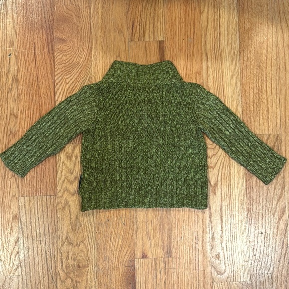 Polarn O. Pyret Sweden Green Cable Preppy Sweater 6-9 Months - Picture 8 of 8
